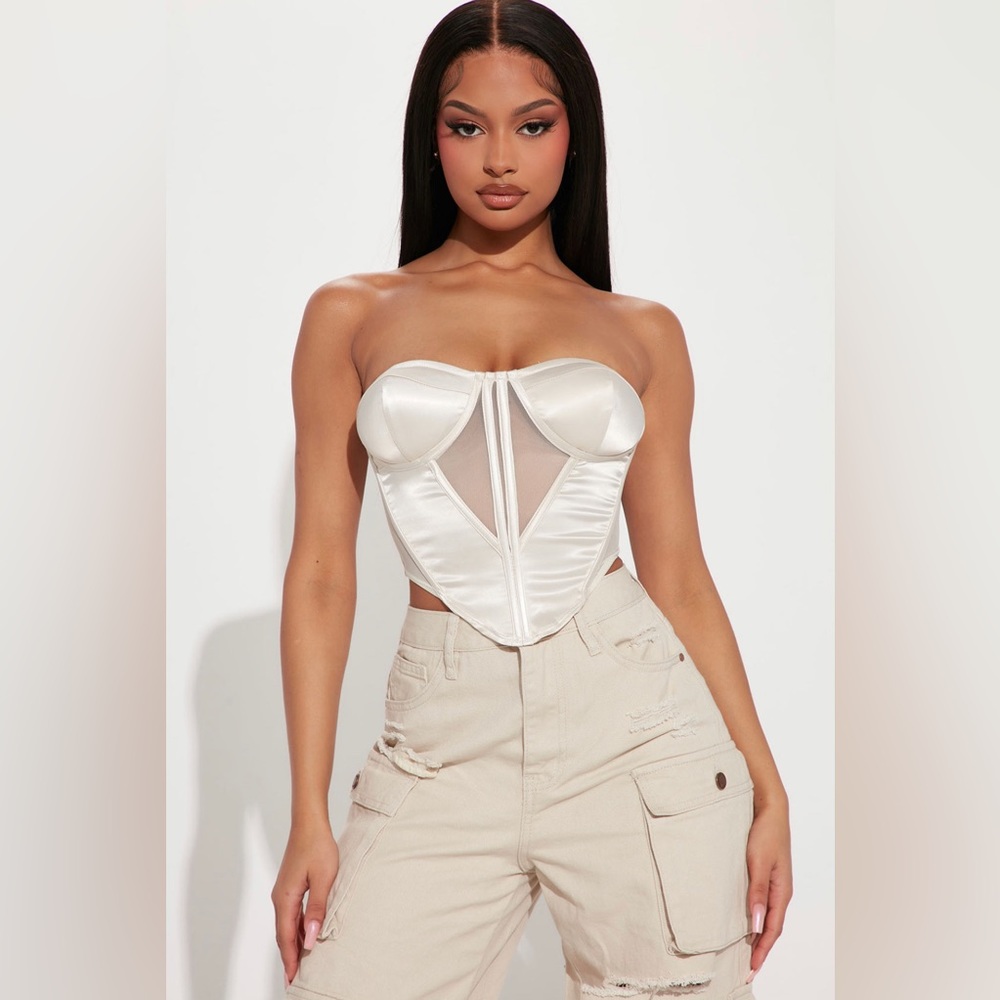 Drunk on love corset top - cream - NWT